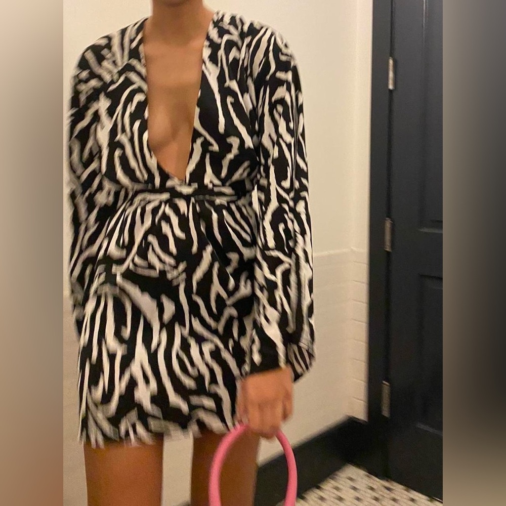 Nasty Gal zebra print long sleeve dress - Picture 3 of 3